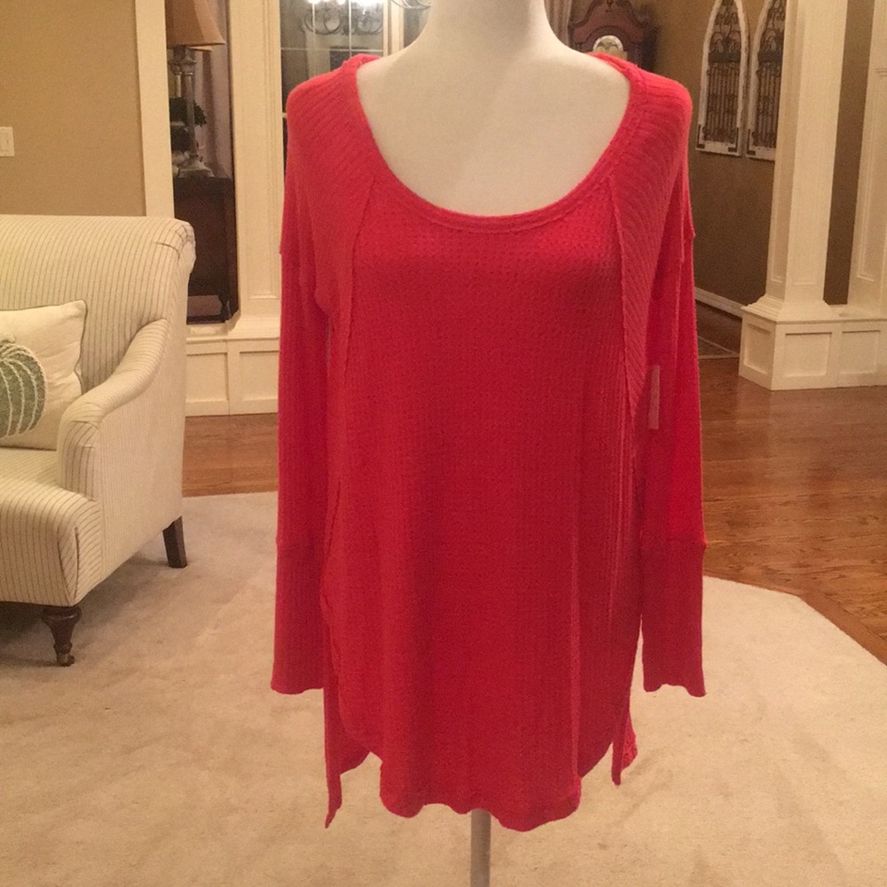 Free People Malibu Poppy Red Top - Picture 2 of 8
